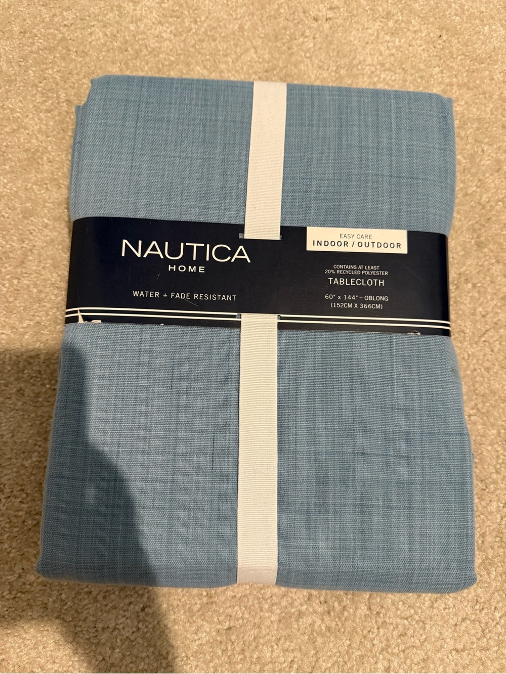 Nautica Light Blue Indoor/Outdoor Tablecloth